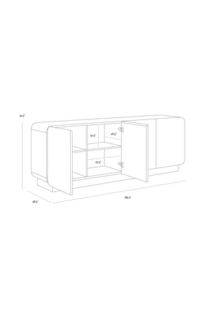   Modern European furniture - Patterned Oak 4-Door Sideboard - www.oroa.com | Oroa.com