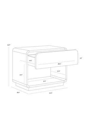 Modern European furniture - Oak Mosaic 1-Drawer Nightstand - www.oroa.com