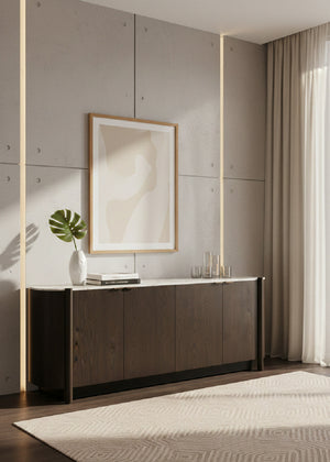 Modern European furniture - Solid Oak 4-Door Sideboard - www.oroa.com