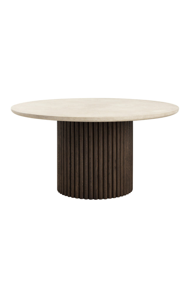 Modern European furniture - Cream Marble Round Dining Table - www.oroa.com