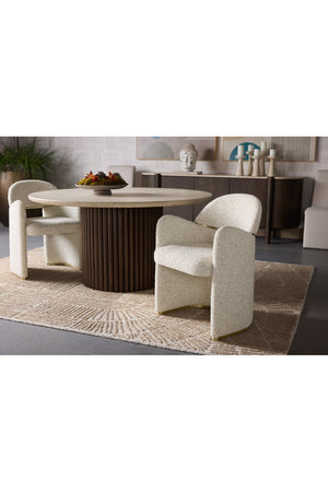   Modern European furniture - Cream Marble Round Dining Table - www.oroa.com | Oroa.com