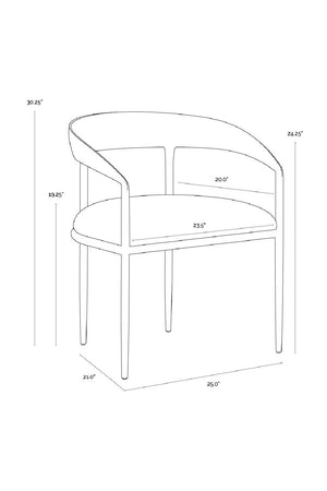   Modern European furniture - Antique Brass Framed Dining Chair - www.oroa.com | Oroa.com