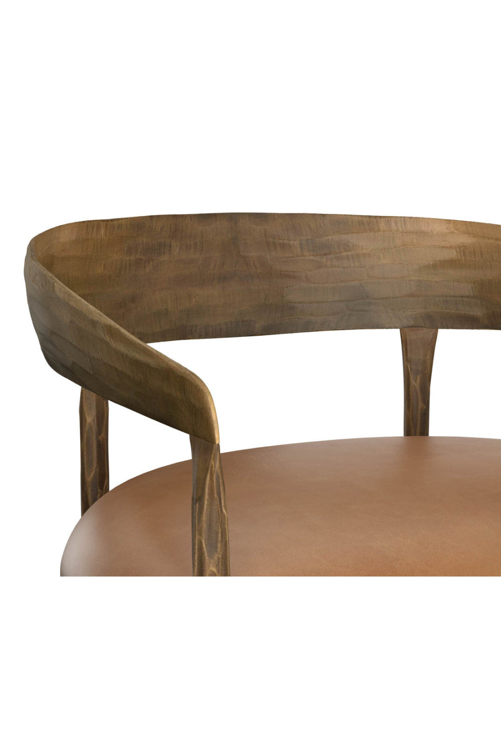 Modern European furniture - Hammered Metal Leather Bar Stool - www.oroa.com