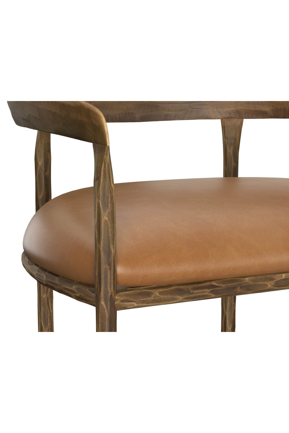 Modern European furniture - Hammered Metal Leather Bar Stool - www.oroa.com