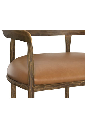 Modern European furniture - Hammered Metal Leather Bar Stool - www.oroa.com