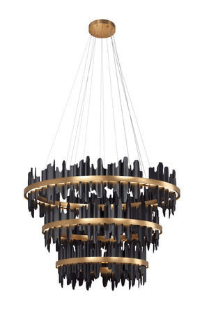 Modern European furniture - Black 3-Tier Chandelier - www.oroa.com