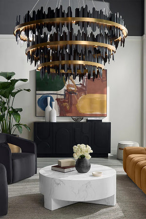 Modern European furniture - Black 3-Tier Chandelier - www.oroa.com