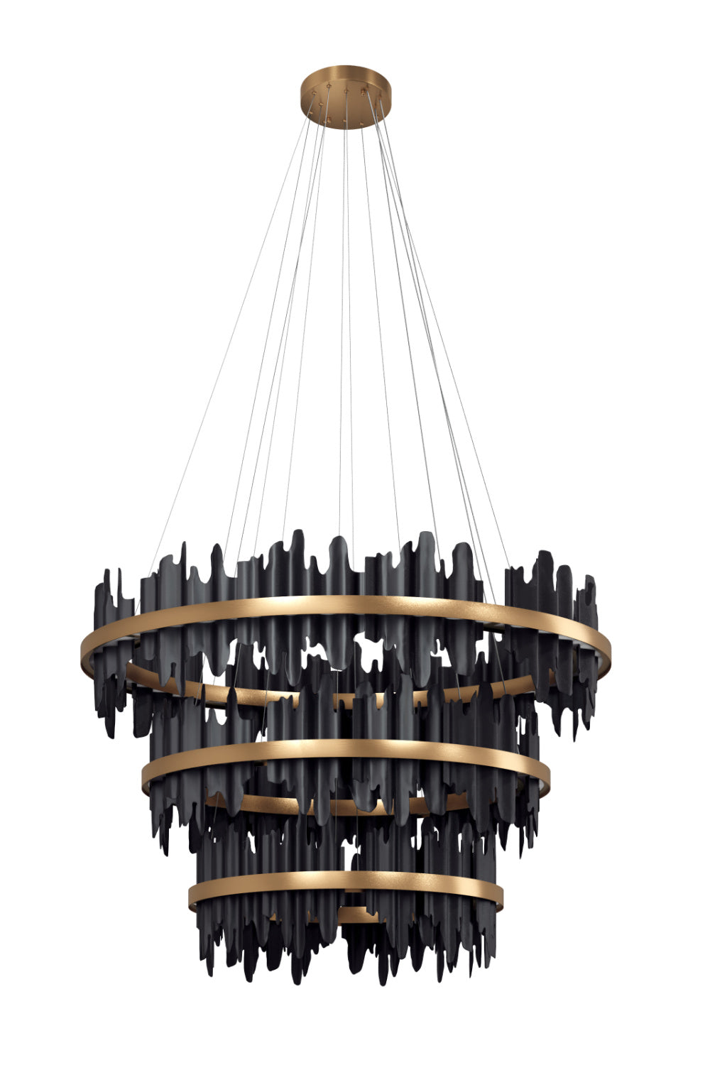 Modern European furniture - Black 3-Tier Chandelier - www.oroa.com