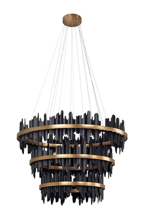 Modern European furniture - Black 3-Tier Chandelier - www.oroa.com