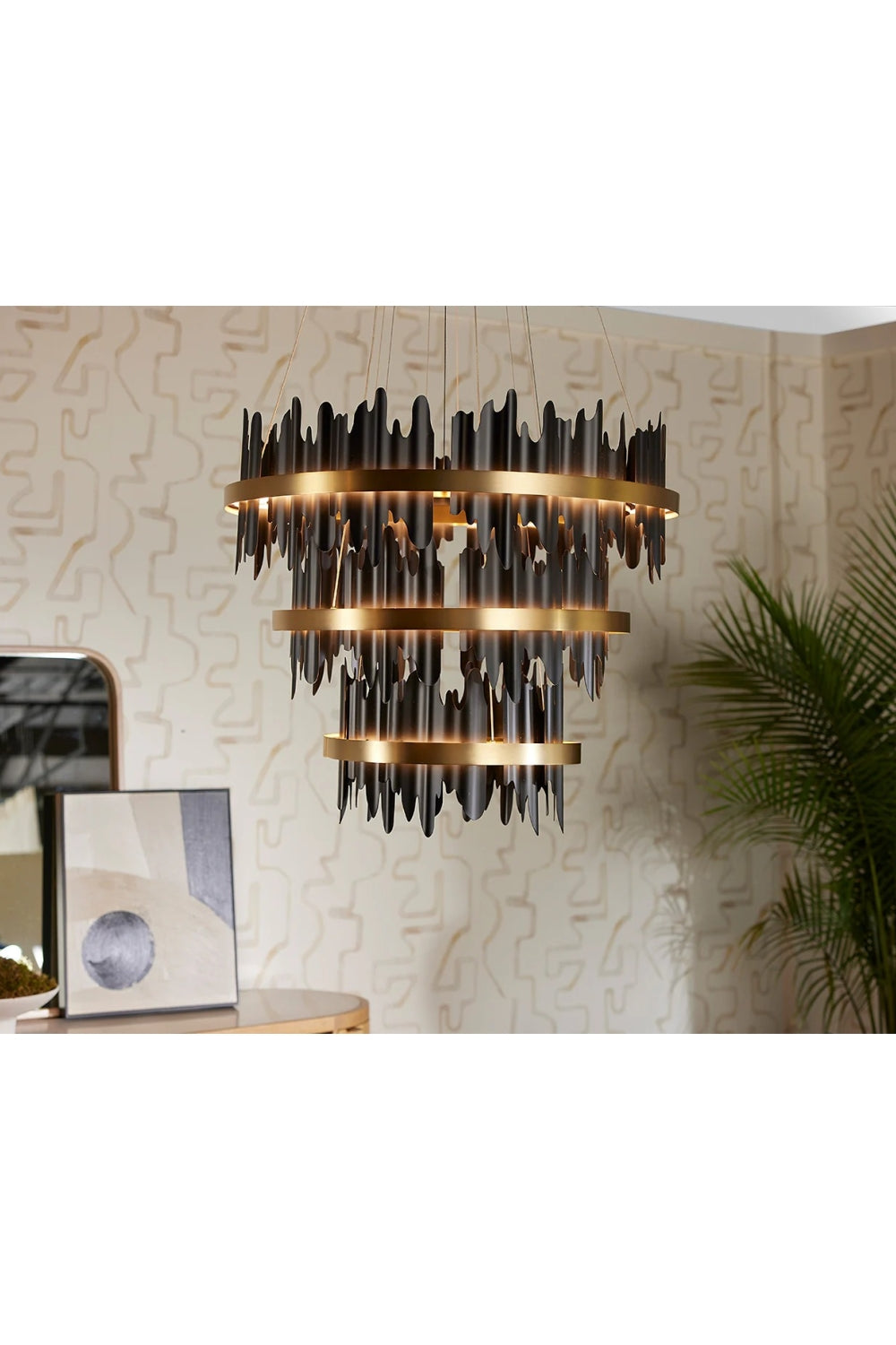 Modern European furniture - Black 3-Tier Chandelier - www.oroa.com