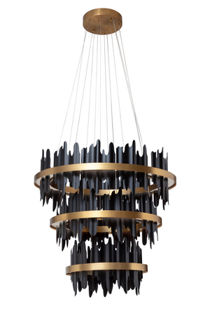 Modern European furniture - Black 3-Tier Chandelier - www.oroa.com