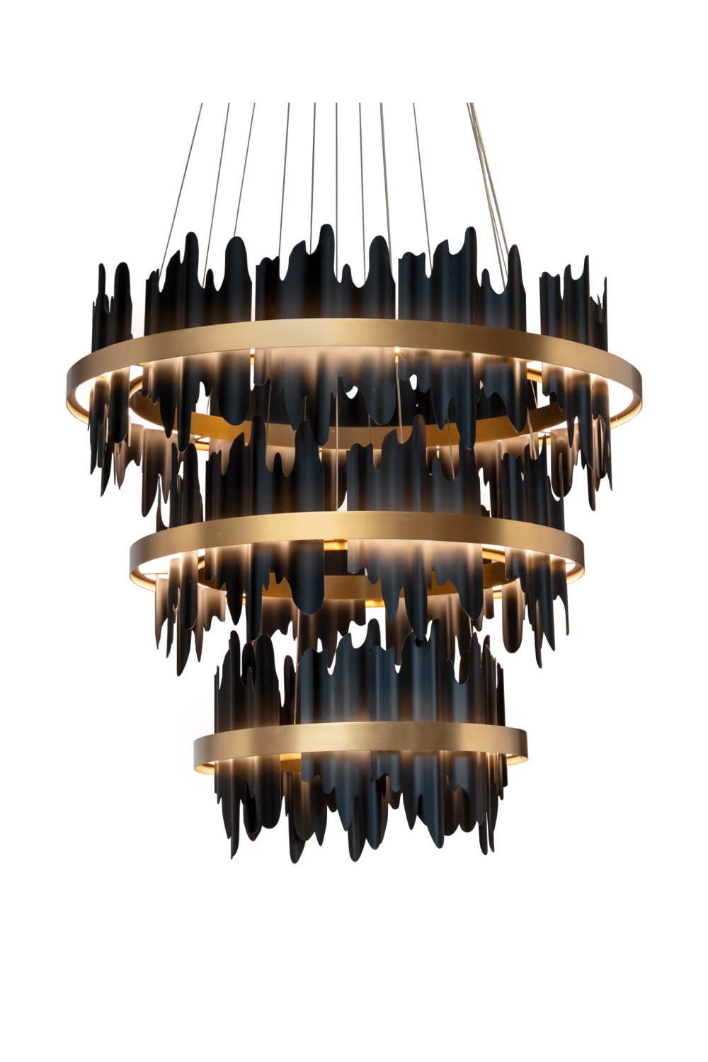 Modern European furniture - Black 3-Tier Chandelier - www.oroa.com