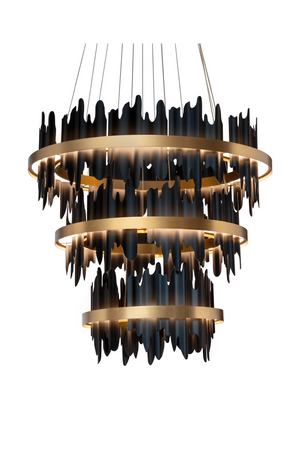 Modern European furniture - Black 3-Tier Chandelier - www.oroa.com
