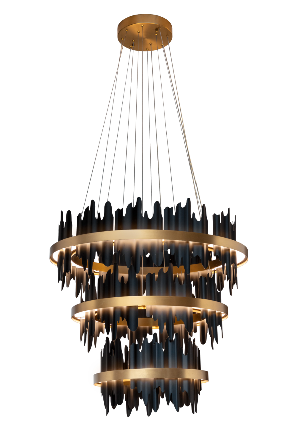 Modern European furniture - Black 3-Tier Chandelier - www.oroa.com