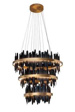 Modern European furniture - Black 3-Tier Chandelier - www.oroa.com