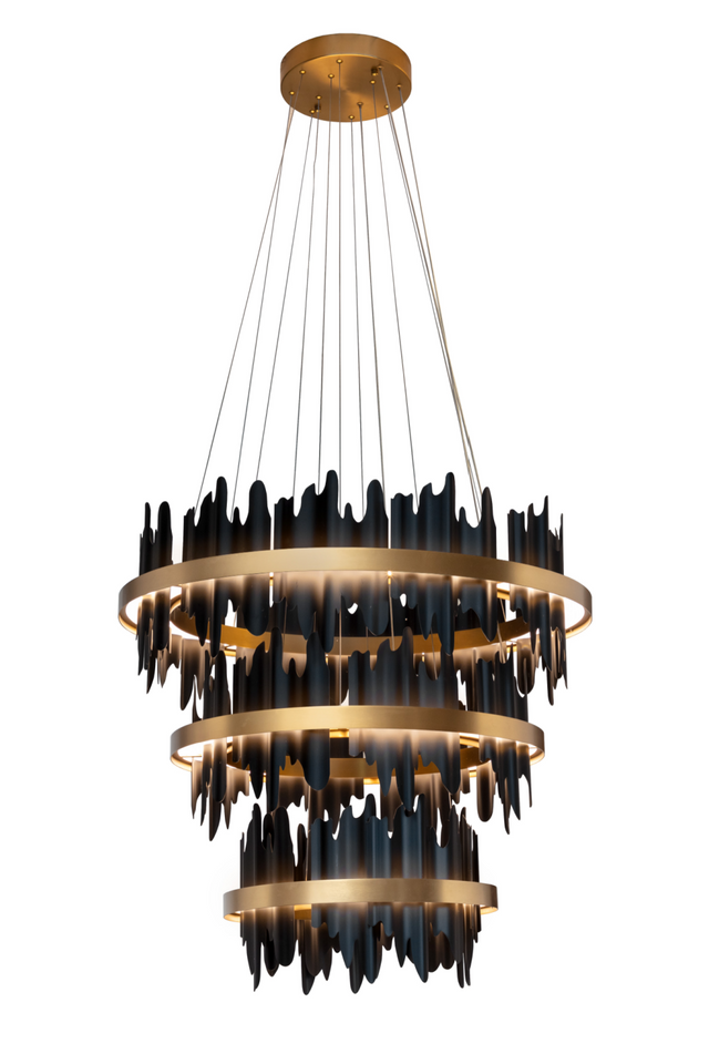 Modern European furniture - Black 3-Tier Chandelier - www.oroa.com