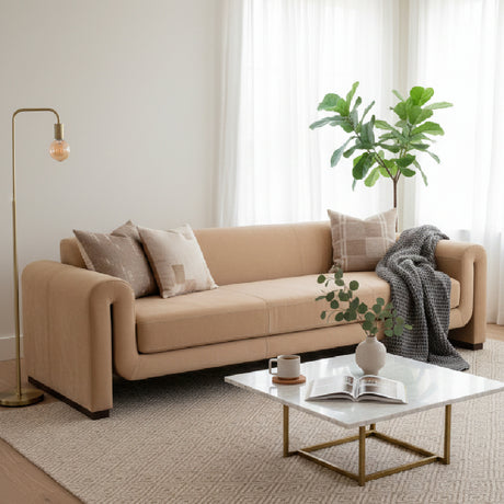 Modern European furniture - Tan Nubuck Leather Sofa - www.oroa.com