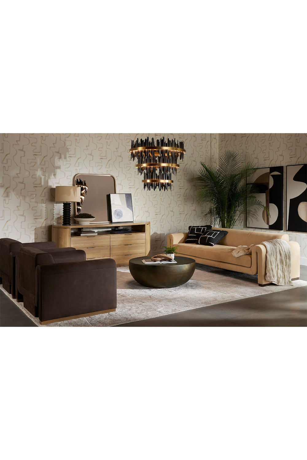 Modern European furniture - Tan Nubuck Leather Sofa - www.oroa.com
