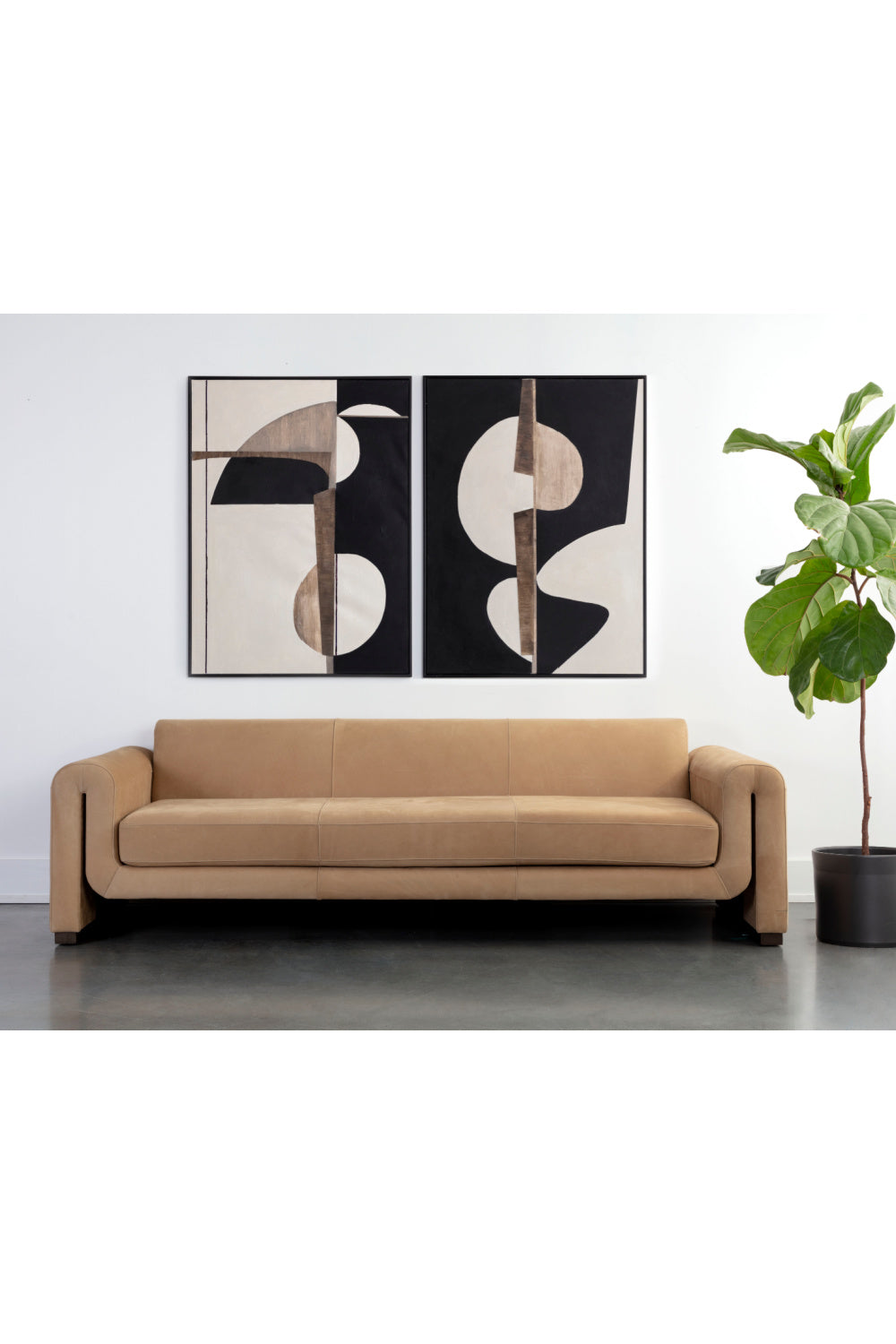 Modern European furniture - Tan Nubuck Leather Sofa - www.oroa.com