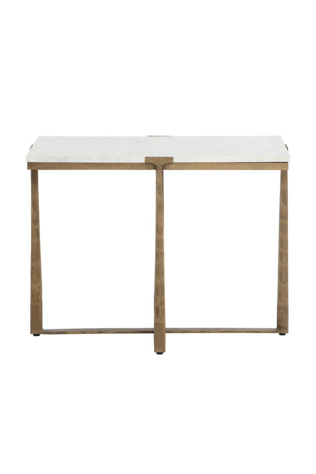 Modern European furniture - Rectangular White Marble Side Table - www.oroa.com