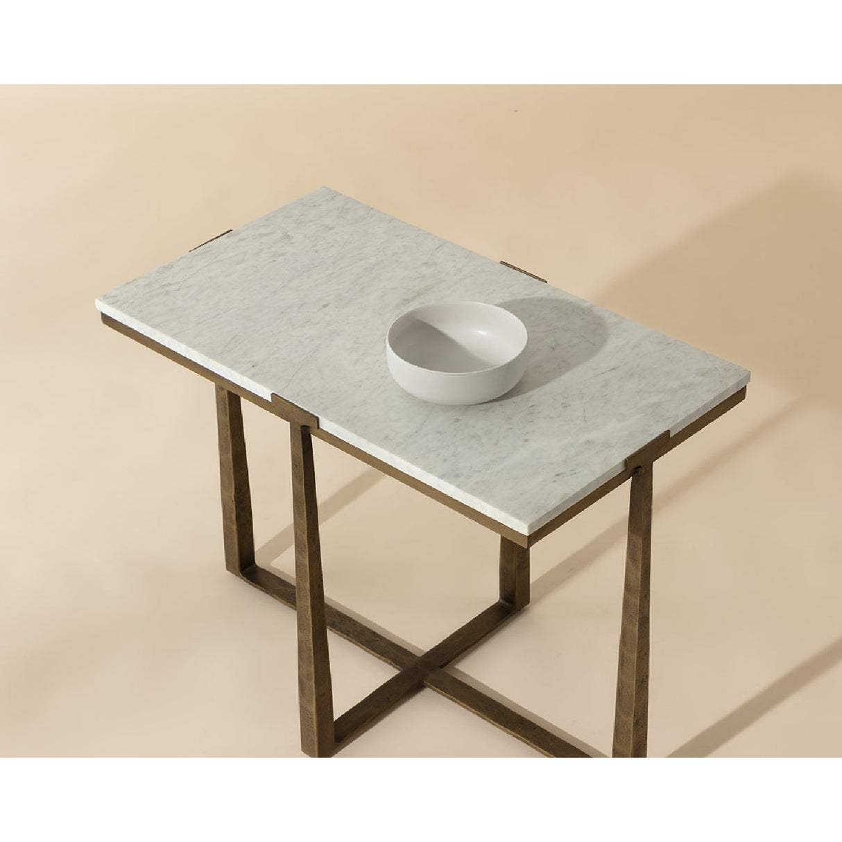  Modern European furniture - Rectangular White Marble Side Table - www.oroa.com | Oroa.com