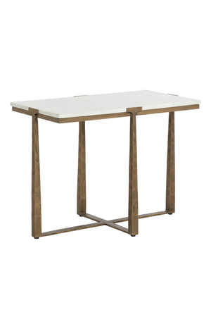   Modern European furniture - Rectangular White Marble Side Table - www.oroa.com | Oroa.com