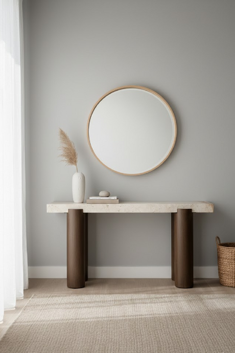   Modern European furniture - Cream Breccia Marble Console Table - www.oroa.com | Oroa.com