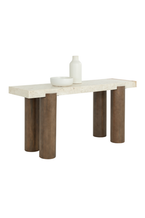   Modern European furniture - Cream Breccia Marble Console Table - www.oroa.com | Oroa.com