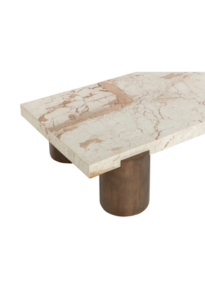   Modern European furniture - Cream Breccia Marble Coffee Table - www.oroa.com | Oroa.com