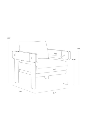 Modern European furniture - Oak Framed Leather Lounge Chair - www.oroa.com