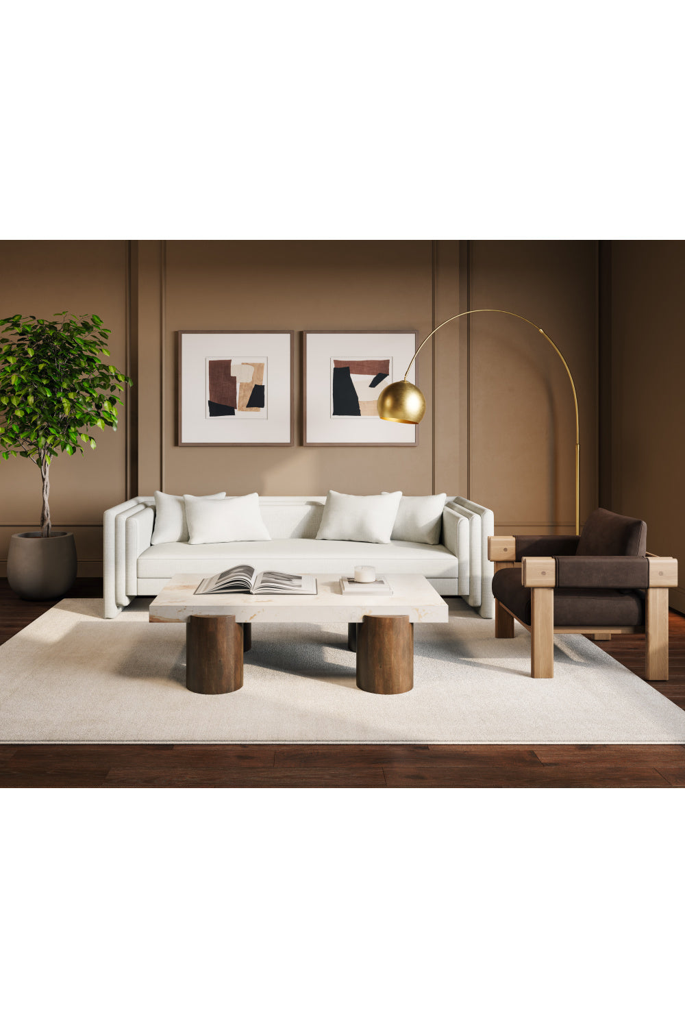 Modern European furniture - Oak Framed Leather Lounge Chair - www.oroa.com