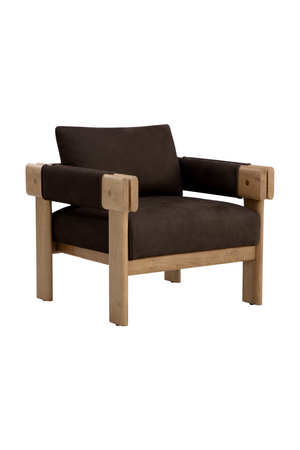 Modern European furniture - Oak Framed Leather Lounge Chair - www.oroa.com