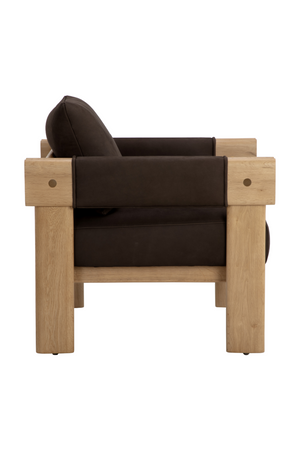 Modern European furniture - Oak Framed Leather Lounge Chair - www.oroa.com