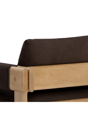 Modern European furniture - Oak Framed Leather Lounge Chair - www.oroa.com