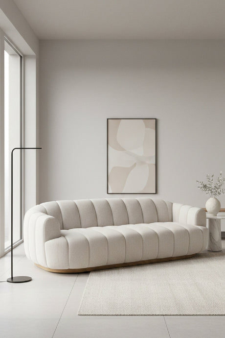   Modern European furniture - Channeled Cream Sofa - www.oroa.com | Oroa.com