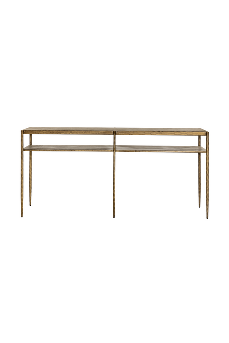   Modern European furniture - Antique Brass 2-Layer Console Table - www.oroa.com | Oroa.com