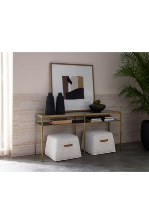   Modern European furniture - Antique Brass 2-Layer Console Table - www.oroa.com | Oroa.com