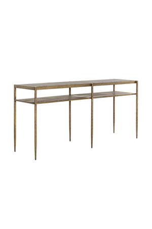   Modern European furniture - Antique Brass 2-Layer Console Table - www.oroa.com | Oroa.com