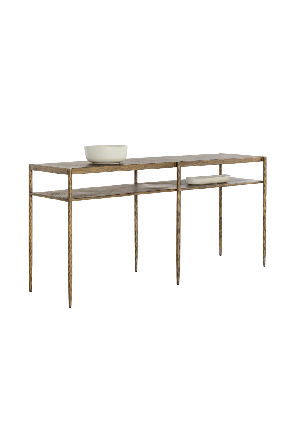   Modern European furniture - Antique Brass 2-Layer Console Table - www.oroa.com | Oroa.com