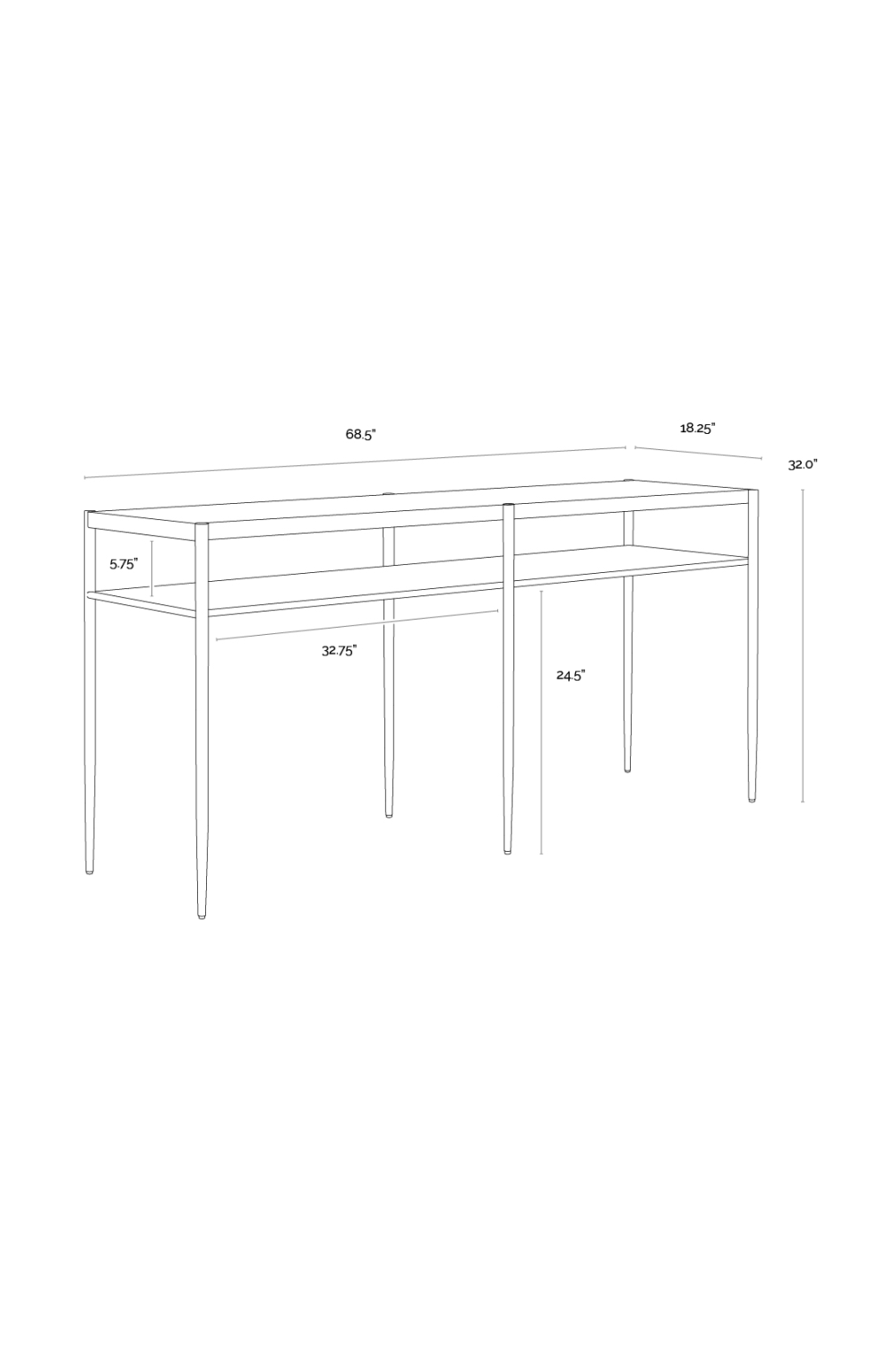   Modern European furniture - Antique Brass 2-Layer Console Table - www.oroa.com | Oroa.com