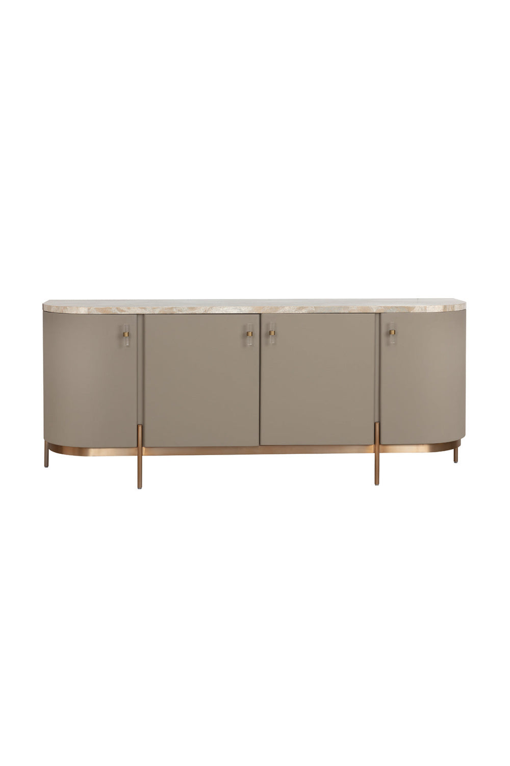 Modern European furniture - Taupe Leather 4-Door Sideboard - www.oroa.com