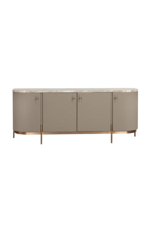Modern European furniture - Taupe Leather 4-Door Sideboard - www.oroa.com