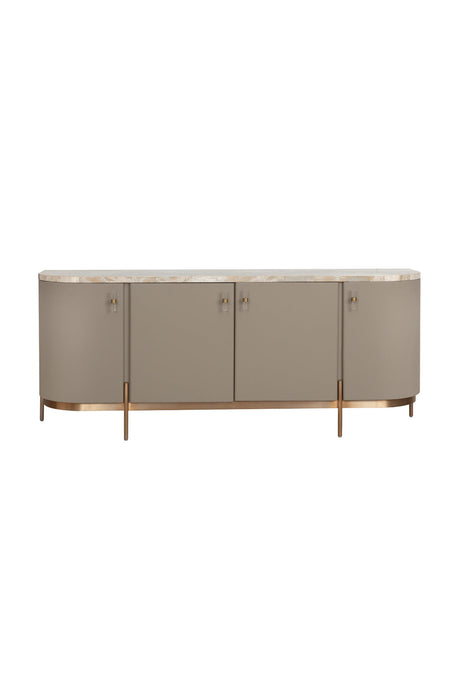 Taupe Leather 4-Door Sideboard | Splendido Cataldi | Oroa.com