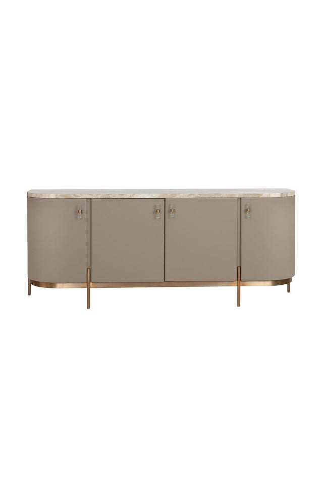 Modern European furniture - Taupe Leather 4-Door Sideboard - www.oroa.com
