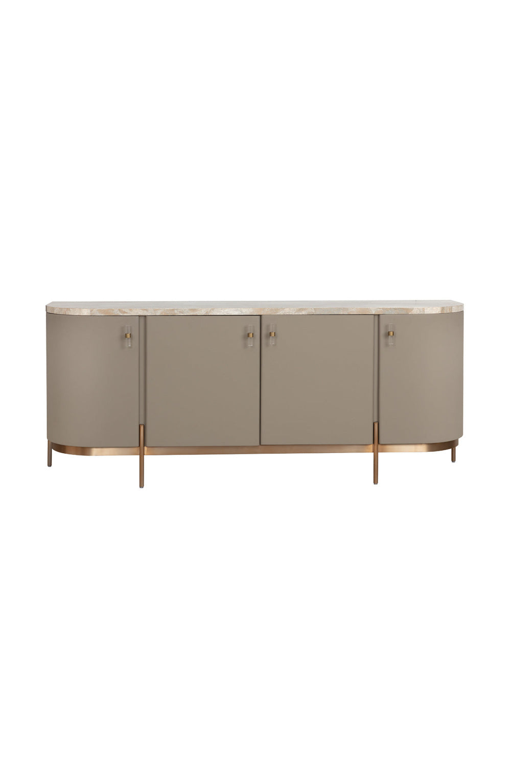 Modern European furniture - Taupe Leather 4-Door Sideboard - www.oroa.com