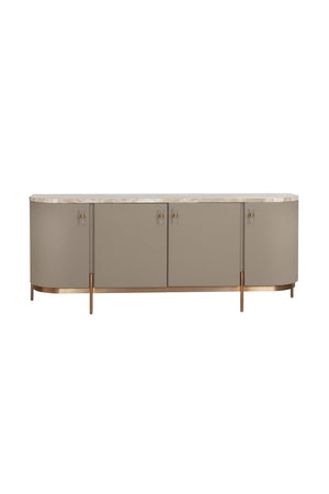 Modern European furniture - Taupe Leather 4-Door Sideboard - www.oroa.com