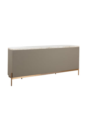 Modern European furniture - Taupe Leather 4-Door Sideboard - www.oroa.com