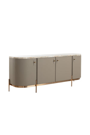 Modern European furniture - Taupe Leather 4-Door Sideboard - www.oroa.com
