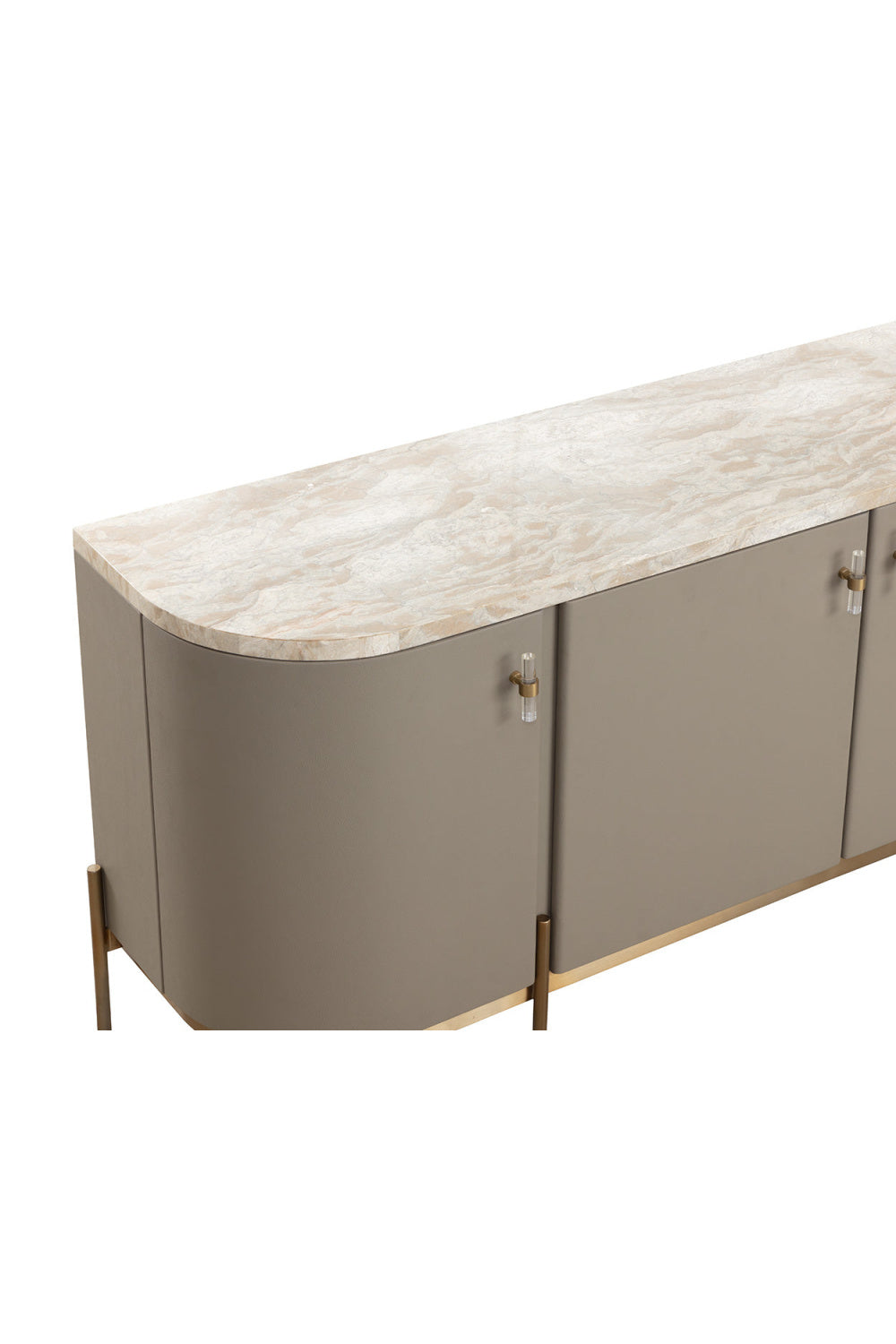 Modern European furniture - Taupe Leather 4-Door Sideboard - www.oroa.com