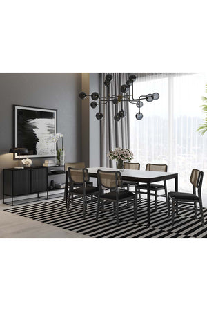   Modern European furniture - Black Cushioned Seat Dining Chairs (2) - www.oroa.com | Oroa.com